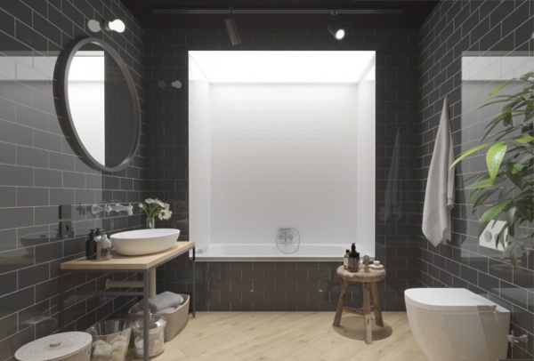 Плитка Golden Tile Metrotiles plane темно-сірий 46П011 10x20 