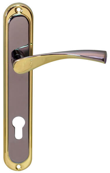 Комплект фурнитуры Bruno Bravo PZ 85 + замок 945-3RB BRB +цилиндр 70 мм черный никель/золото