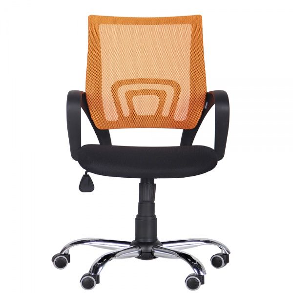 Кресло AMF Art Metal Furniture ВебХром Tilt спинка-сетка черный/оранжевый 
