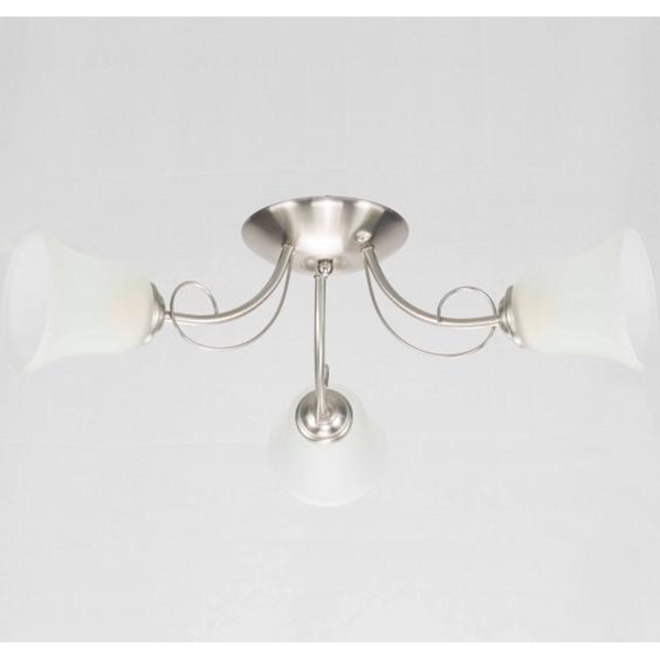 Люстра потолочная Геотон А538-3 3x60 Вт E27 матовый хром 