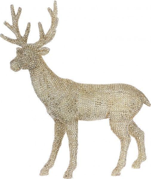 Декоративная фигура Олень со стразами стоящий 51 см 