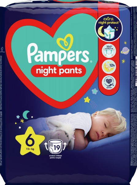 Підгузки-трусики Pampers Night Розмір 6 (15+ кг) 19 шт.