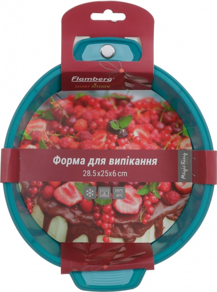 Форма для выпекания кекса Magic Ring 28.5х25х6 см бірюза Flamberg Smart Kitchen