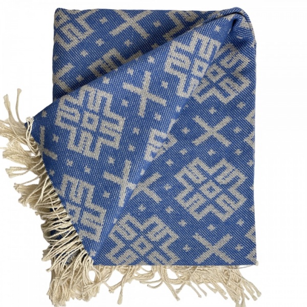 Плед Код Несокрушимой Нации 140x200 см синий с серым SoundSleep 