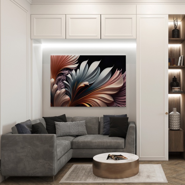 Картина на холсте Объемные листья 80x110 см WS Holst 1140420235 