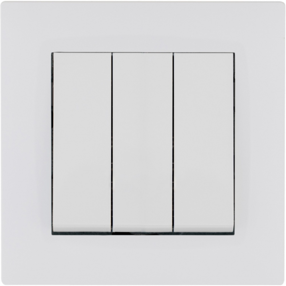 Вимикач триклавішний Makel Rizz без підсвітки білий 88001091