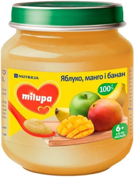 Пюре Milupa Яблоко манго и банан 125 г 