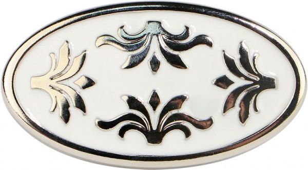 Меблева ручка D 24177.01.058 18629 полірований нікель/біла емаль Bosetti Marella