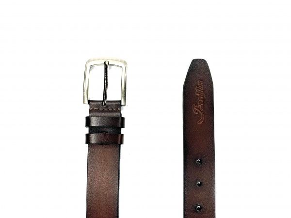 Ремінь шкіряний брючний 35 мм темно-помаранчевий с градієнтом 01353100 