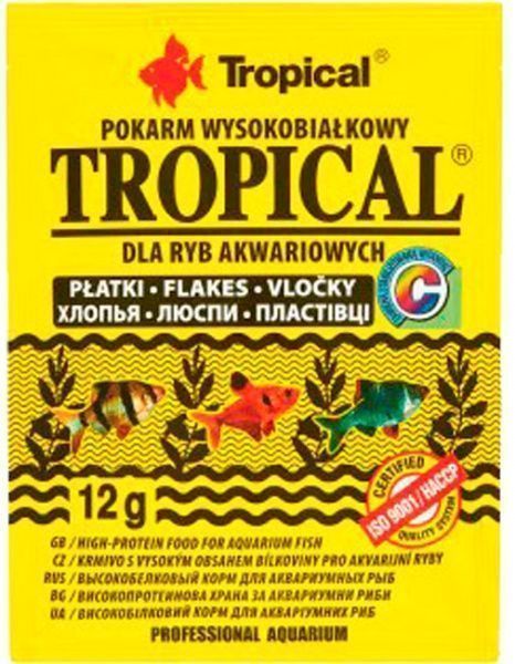 Корм для риб Tropical 12гр. (пластівці)