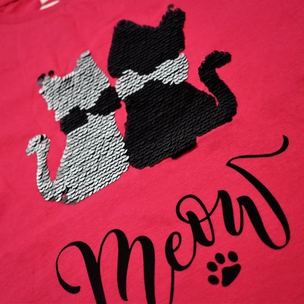 Футболка AKKUZU kids 9084 з котами р.116 малиновий 