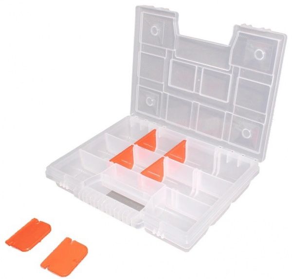 Органайзер для мелких деталей для метизов Prosperplast прозрачный (195x155x35) 10 секций (NORT08) 8