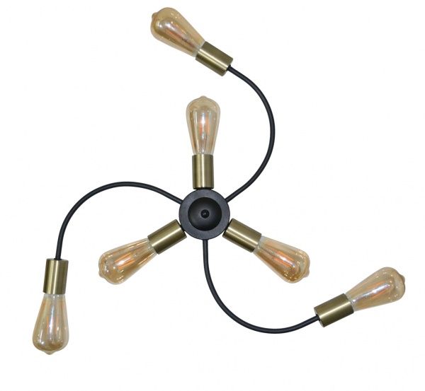 Светильник потолочный Геотон НПБ 02-6х60-922 6x60 Вт E27 черный с бронзовым 