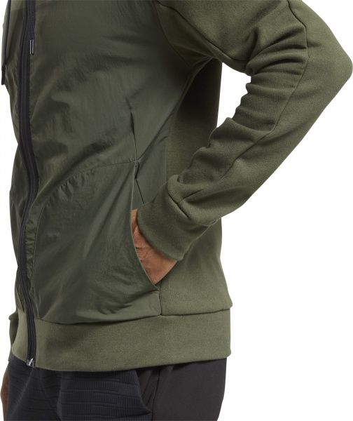 Джемпер Reebok TS Knit-Woven FZ Ho FU2925 р. M зеленый