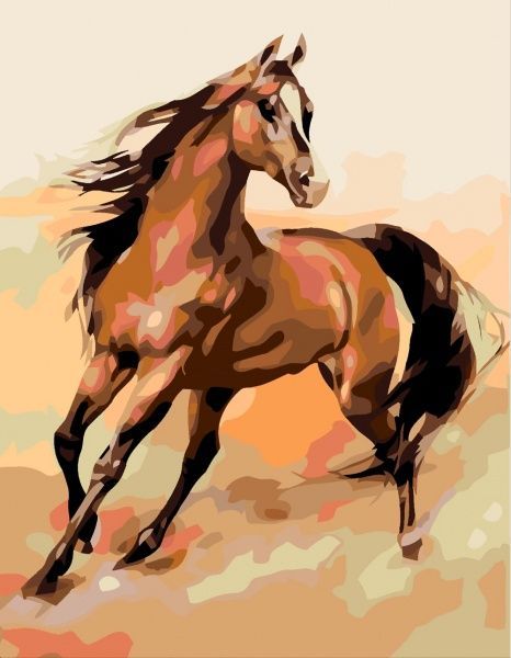 Набір, техніка акриловий живопис за номерами Free Horse 35х45 см Rosa Start 