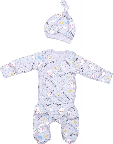 Комбинезон унисекс Фламинго р.62 меланж 433-005 