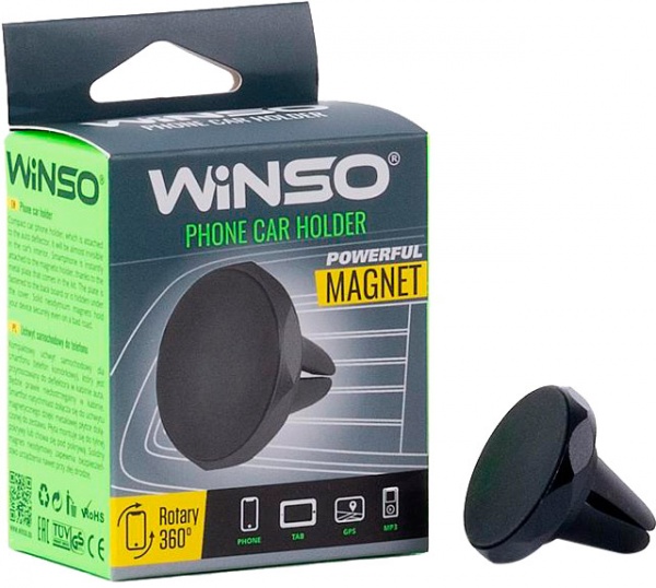 Тримач для телефона WINSO магнитний на дефлектор (201200) чорний