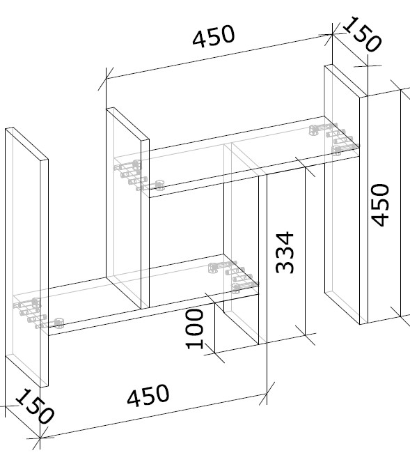 Полиця Грейд розсувна 450x450 мм графіт сірий