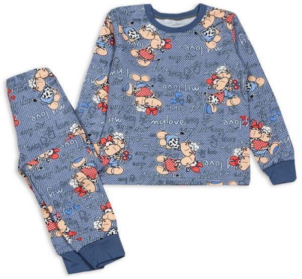 Пижама детская Фламинго коровы р.128 серый 329-310-2 