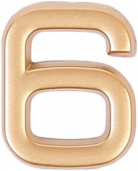 Цифра 6 пластик матовое золото 40 мм Larvij LNP4 MG #6