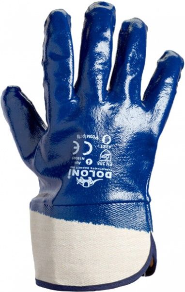 Перчатки Doloni хлопчатобумажные с покрытием нитрил XL (10) 851