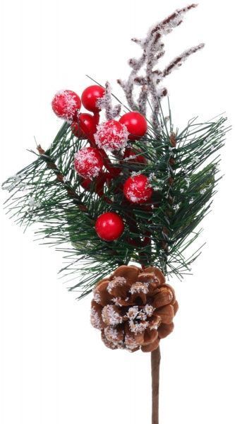 Декорація новорічна Пучечок хвойний з ягодами 22 см EPI-SL4072 