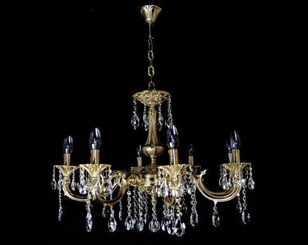 Люстра подвесная Crystal Life 8x40 Вт E14 золото LM901/8-K21GO 