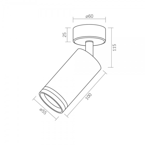 Світильник точковий Videx SPF05B GU10 чорний 26832 
