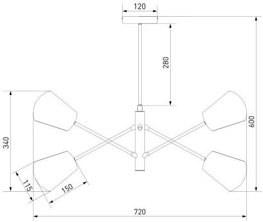 Люстра підвісна Strotskis Corte 6x40 Вт E14 перлисте золото/чорний 70057/6 