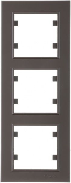 Рамка тримісна Makel Karea вертикальна коричневий