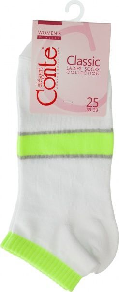 Шкарпетки жіночі Conte Classic р. 25 біло-салатовий 066 