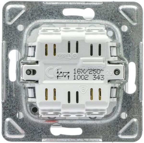 Выключатель двухклавишный Ospel Impresja без подсветки 16 А 250В IP20 белый