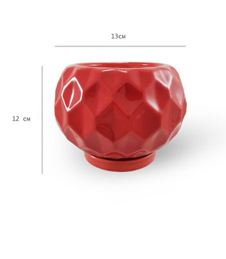 Горщик керамічний Резон Калачик круглий 1,4 л червоний (Р281чер) 