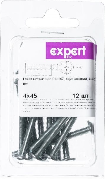 Винт метрический ЦБ DIN967 4x45 мм 12 шт Expert Fix