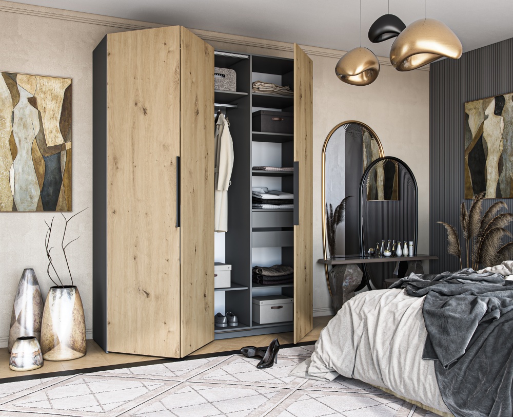 Шкаф Грейд Focus система WingLine L Hettich 2380х1800х540 мм графит