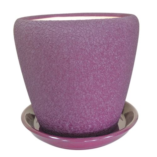 Горшок керамический Ориана-Запорожкерамика Грация №2 круглый 4,5л шелк/фиолетовый 
