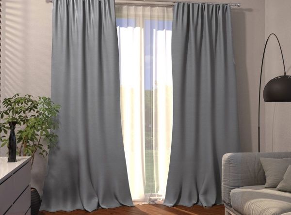 Штора Блекаут Меланж 150x270 см, серый стальной ТК-Домашній текстиль ТОВ