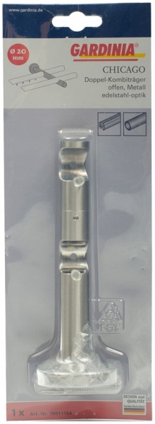 Тримач для карниза Gardinia Chicago відкритий подвійний набірний d20 мм сталь 1 шт. 