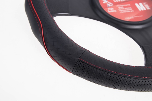 Чехол на руль Voin VLOD-L282 BK/RD M черный с красным
