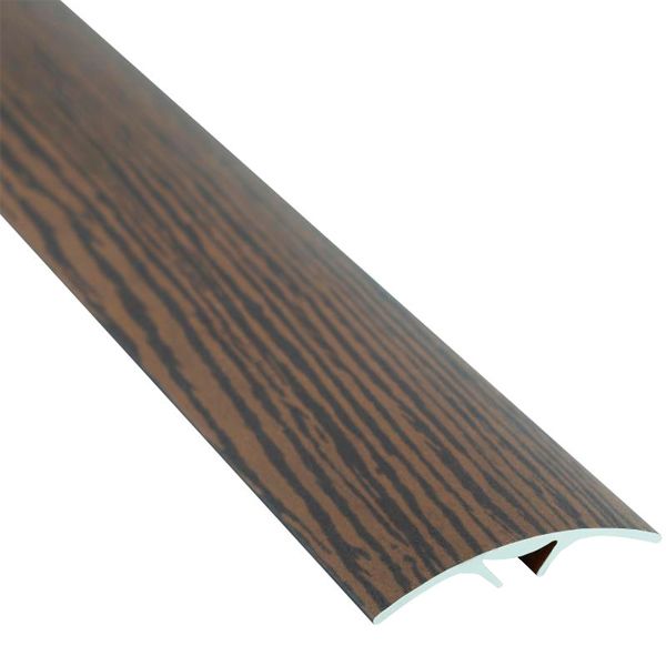 Порожек алюминиевый декорированный Braz Line скрытый крепеж 40x900 мм венге светлый