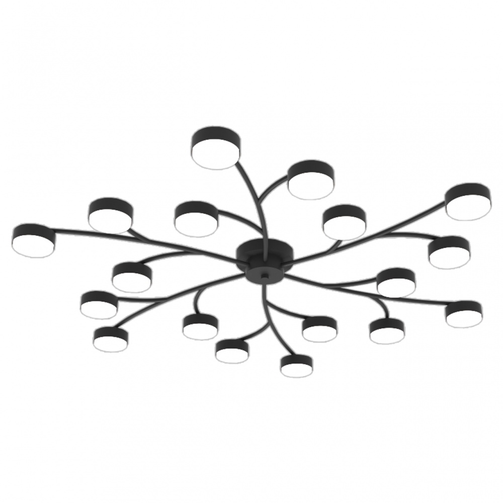 Люстра стельова Hopfen STARK SKOG-GX-18 BK 18xGX53 чорний