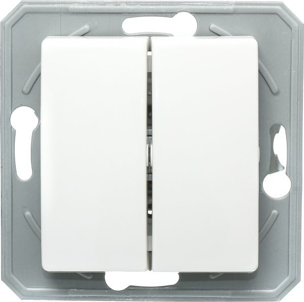 Выключатель двухклавишный TEM Ekonomik без подсветки 10 А 250В белый SE50PWXO-U