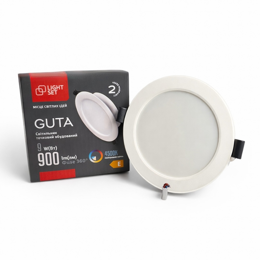 Светильник светодиодный встраиваемый LIGHT SET GUTA 09R 9 Вт LED-модуль 4500 К белый