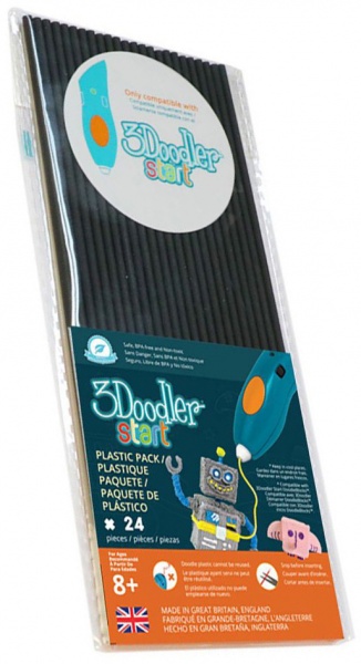 Набір стержнів для 3D-ручки 3Doodler Start 24 шт. чорні