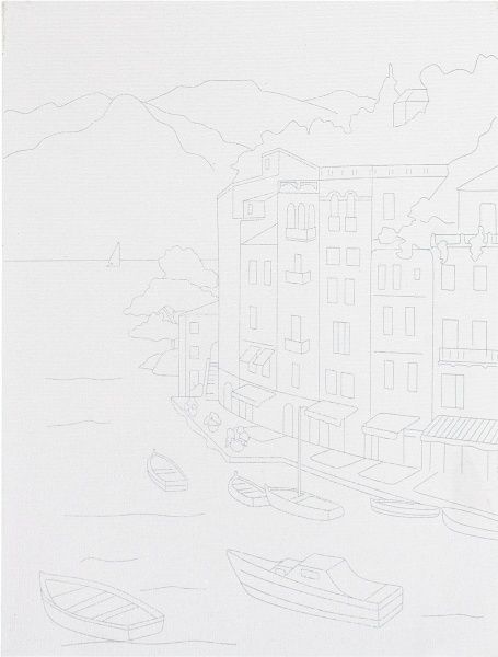 Полотно на картоні з контуром Морські пейзажі №1 Rosa Talent 