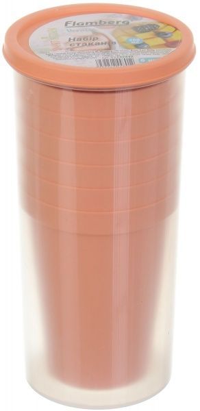 Набір склянок Verona персиковий 200 мл 6 шт. Flamberg Smart Kitchen 