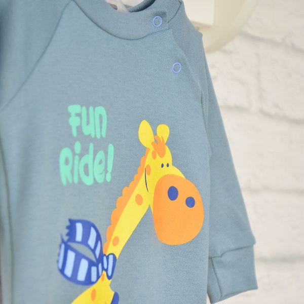 Ромпер-реглан унісекс Blanka Жирафік р.80 блакитний 12931 