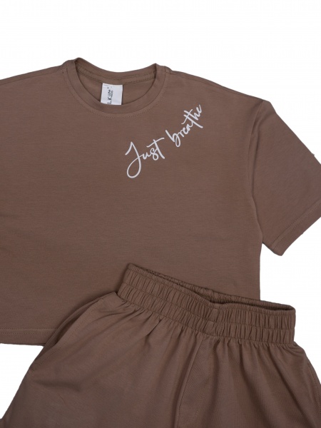 Костюм для хлопчиків Luna Kids р.140 бежевий із коричневим 0057 