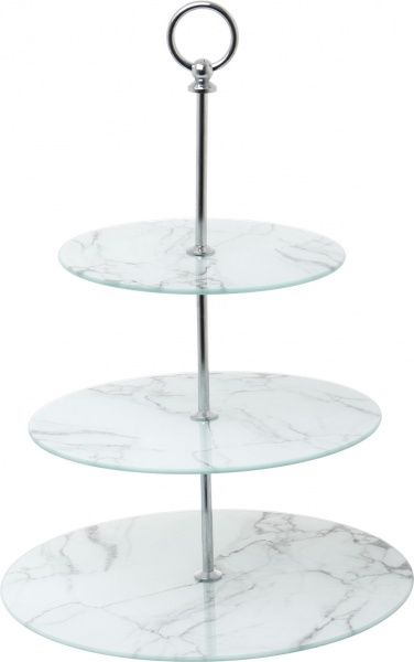 Блюдо кругле 3-х ярусне Мармур CF-5534 