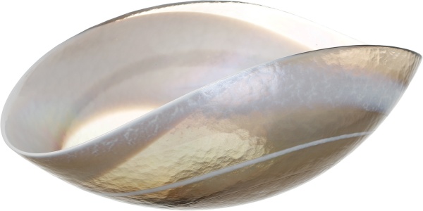 Фруктовница Yalos Murano TANGO 15 см золотая с перламутровым эффектом 